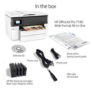 HP OfficeJet Pro 7740 Wide Format All-in-One Printer with Wireless Printing, Works with Alexa (G5J38A)