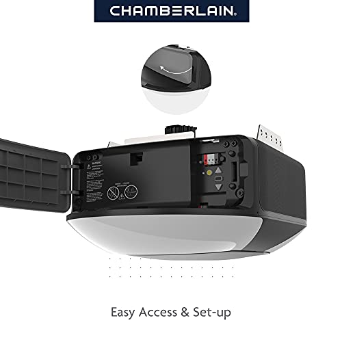 Chamberlain B4603T Smart myQ Smartphone Controlled-Ultra Quiet, Strong Belt Drive, Wireless Keypad Included, Garage Door Opener , Blue