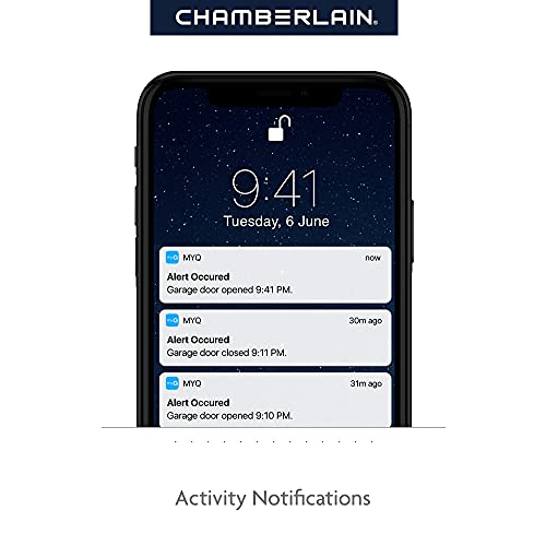 Chamberlain B4603T Smart myQ Smartphone Controlled-Ultra Quiet, Strong Belt Drive, Wireless Keypad Included, Garage Door Opener , Blue