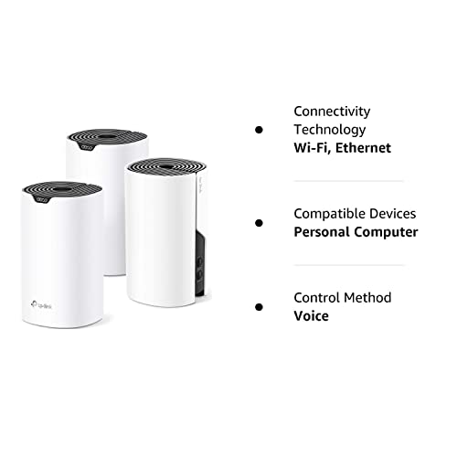 TP-Link Deco Whole Home Mesh WiFi System– Up to 5,500 Sq.ft. Coverage, WiFi Router/Extender Replacement, Gigabit Ports,Seamless Roaming, Parental Controls, Works with Alexa(Deco S4 3-Pack) (Renewed)