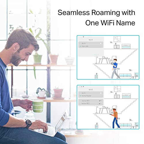 TP-Link Deco Whole Home Mesh WiFi System– Up to 5,500 Sq.ft. Coverage, WiFi Router/Extender Replacement, Gigabit Ports,Seamless Roaming, Parental Controls, Works with Alexa(Deco S4 3-Pack) (Renewed)