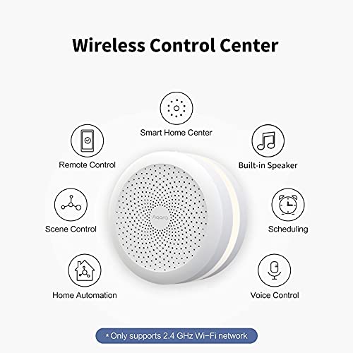 Aqara M1S Smart Hub, Wireless Smart Home Bridge for Alarm System (2.4 GHz Wi-Fi Required), Home Automation, Remote Monitor and Control, Supports Alexa, Google Assistant, Apple HomeKit and IFTTT