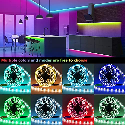 Led Lights for Bedroom, Music Sync LED Rope Lights APP Control with Remote, RGB Led Strip Lights for Room Kitchen Party Home Decoration (65.6ft)