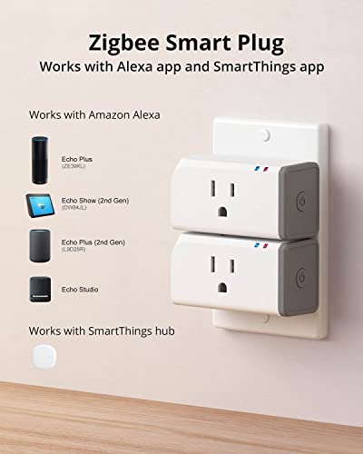 SONOFF S31 Lite 15A Zigbee Smart Plug ETL Certified, Works with SmartThings, and Amazon Echo Plus, Hub Needed for Amazon Alexa 2-Pack