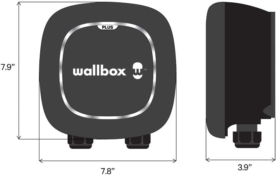 Wallbox Pulsar Plus Level 2 Electric Vehicle Smart Charger - 40 Amp NEMA Ultra Compact, WiFi, Bluetooth, Alexa and Google Home - 25 Foot Cable - UL Certified - Indoor/Outdoor