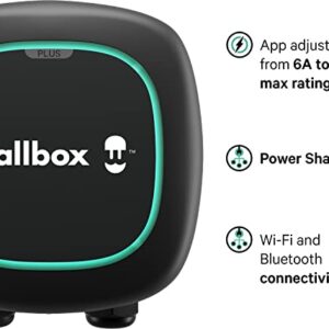 Wallbox Pulsar Plus Level 2 Electric Vehicle Smart Charger - 40 Amp NEMA Ultra Compact, WiFi, Bluetooth, Alexa and Google Home - 25 Foot Cable - UL Certified - Indoor/Outdoor