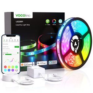 VOCOlinc RGB+IC LED Strip Lights, 16.4ft Smart LED Strip Work with Apple HomeKit, Alexa, Google, High Brightness, Segmented DIY, Music Sync, PU Coating, WiFi LED Lights for Bedroom,TV Christmas Decor