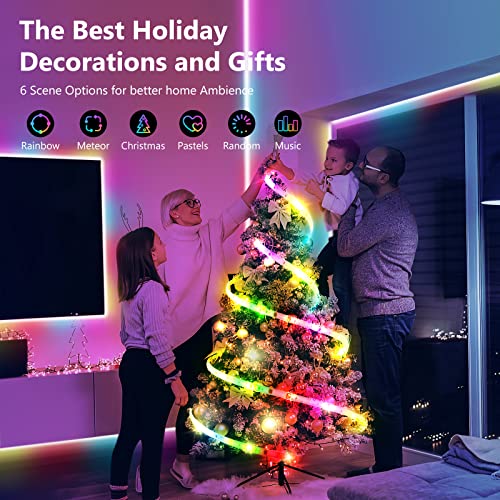 VOCOlinc RGB+IC LED Strip Lights, 16.4ft Smart LED Strip Work with Apple HomeKit, Alexa, Google, High Brightness, Segmented DIY, Music Sync, PU Coating, WiFi LED Lights for Bedroom,TV Christmas Decor