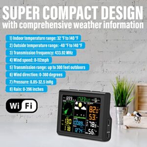 Sainlogic Professional WiFi Weather Station with Outdoor Sensor, Internet Wireless Weather Station with Rain Gauge, Weather Forecast, Wind Gauge, Wunderground