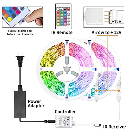 TJOY 50ft Smart Led Strip Lights for Bedroom, Alexa Led Light Strip,5050 RGB Color Changing Music Sync Led Lights Strip with App Remote,Multi-Color Wireless Led Lights for Bedroom (APP+Remote+Voice)