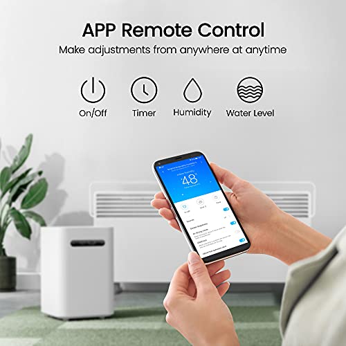 smartmi Evaporative Humidifiers, Cool No Mist Humidifiers for Bedroom, Air Humidifiers for Baby, 4L Top Fill, Self-Cleaning, Quiet, Smart APP Control, Auto Shutoff, Air-drying, Shockproof