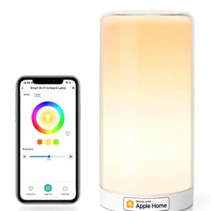 meross Smart WiFi Table Lamp, Bedside Lamp, Compatible with Apple HomeKit, Siri, Amazon Alexa and SmartThings, Tunable White and Multi-Color, Touch Control, Voice and App Control