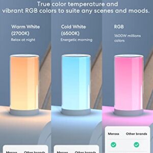 meross Smart WiFi Table Lamp, Bedside Lamp, Compatible with Apple HomeKit, Siri, Amazon Alexa and SmartThings, Tunable White and Multi-Color, Touch Control, Voice and App Control