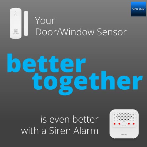 YoLink Door Sensor, 1/4 Mile World's Longest Range Smart Home Wireless Window Door Sensor Works With Alexa IFTTT, Smart Sensor with Remote Monitor App Notifications Open Reminder - YoLink Hub Required