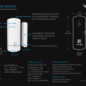 YoLink Door Sensor, 1/4 Mile World's Longest Range Smart Home Wireless Window Door Sensor Works With Alexa IFTTT, Smart Sensor with Remote Monitor App Notifications Open Reminder - YoLink Hub Required