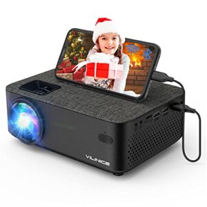 wifi projector, vilinice 7500l mini bluetooth movie projector ,portable phone projector with wireless mirroring,1080p and 240″ supported, compatible with fire stick,hdmi,vga,usb,tv,box,laptop,dvd