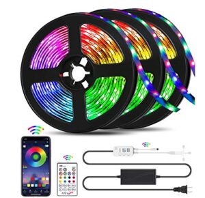 qzyl led lights for bedroom,49.2 feet led strip lights,music sync color changing flexible rope lights with remote app control luces led strips lights for party home decoration