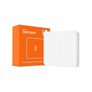 sonoff snzb-02 zigbee mini indoor temperature and humidity sensor for checking the room climate, sonoff zigbee bridge required, indoor thermometer hygrometer with alert, works with alexa, google home