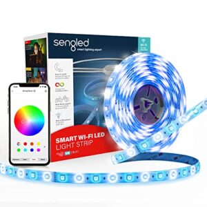 sengled smart led strip lights, 16.4ft wi-fi led lights work with alexa and google home, 16 million colors, rgb, music sync, adjustable length, 25,000 hours life, multi-mode support for game, movie