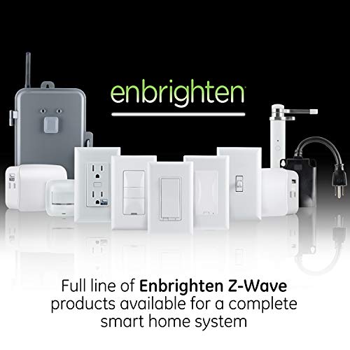 Enbrighten 52252 Z-Wave Plus Smart Light Dimmer with QuickFit and SimpleWire, Compatible with Alexa, Google Assistant, Zwave Hub Required, Repeater/Range Extender, 3-Way, White & Light Almond