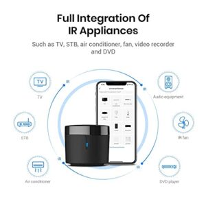 BroadLink RM4mini Smart Remote Hub with Sensor Cable -WiFi IR Blaster for TV Remote, Smart AC Controller, Works with Alexa/Google Home/IFTTT