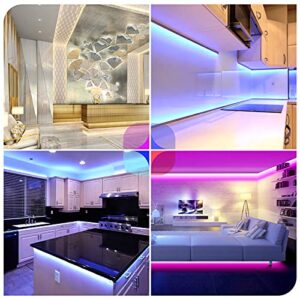 Jadisi 50ft Led Strip Lights for Bedroom, RGB Led Light Strip Music Sync Color Changing with App Remote Control Smart Led Strip Lights for TV, Room Party