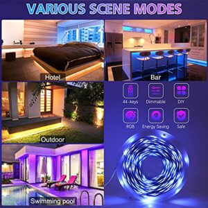 Jadisi 50ft Led Strip Lights for Bedroom, RGB Led Light Strip Music Sync Color Changing with App Remote Control Smart Led Strip Lights for TV, Room Party