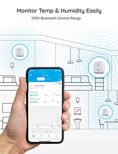 Govee Bluetooth Hygrometer Thermometer, Temperature Gauge Humidity Meter, App Alerts, Free Data Export Storage, Up to 500 Days Battery Life, 230ft Connecting Range for Humidor, Greenhouse