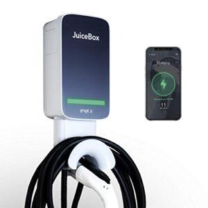 juicebox 40 smart electric vehicle (ev) charging station with wifi – 40 amp level 2 evse, 25-foot cable, ul & energy star certified, indoor/outdoor use (hardwired install, gray)…