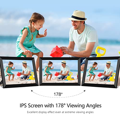 FRAMEO Digital Photo Frame 10.1 inch WiFi Smart Frame HD IPS Touch Screen, 16GB Storage, Auto-Rotate, Wall-Mountable, Easy Setup to Share Photos & Videos via Free App from Anywhere