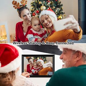 FRAMEO Digital Photo Frame 10.1 inch WiFi Smart Frame HD IPS Touch Screen, 16GB Storage, Auto-Rotate, Wall-Mountable, Easy Setup to Share Photos & Videos via Free App from Anywhere