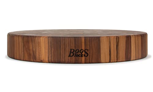 John Boos Block WAL-CCB183-R Classic Collection Walnut Wood End Grain Round Chopping Block, 18 Inches Round x 3 Inches