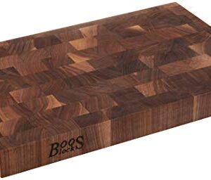 John Boos Walnut Blo WAL-CCB1812-175 Classic Collection Wood End Grain Chopping Block, 18" x 12" x 1.75"