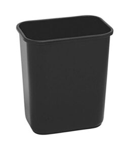 continental commercial 4114bk one piece construction rectangle waste basket, 41 quart capacity, plastic, 20″ x 15-1/2″ x 11″ size, 33.5″ height, 16.25″ width, 11.5″ length, black