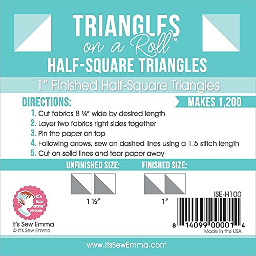 Triangles On A Roll 1in Half Square 50ft Template