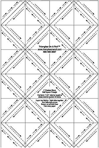 Triangles On A Roll 1in Half Square 50ft Template