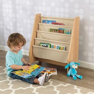 KidKraft Wood and Canvas Sling Bookshelf Furniture for Kids – Natural, Gift for Ages 3+