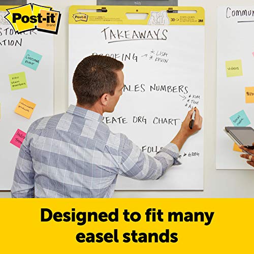 Post-it Super Sticky Easel Pad, 25 x 30 Inches, 30 Sheets/Pad, 6 Pads, Large White Premium Self Stick Flip Chart Paper, Super Sticking Power (559VAD6PK)