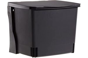 brabantia mounted hidden compact organizer for kitchen, 2.6 gal, black
