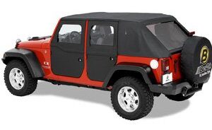 Bestop 5179935 Black Diamond 2-Piece Fabric Doors for 2007-2017 Wrangler - Rear