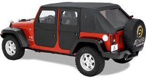 Bestop 5179835 Black Diamond 2-Piece Fabric Doors for 2007-2018 Jeep Wrangler JK-Front