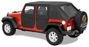 Bestop 5179835 Black Diamond 2-Piece Fabric Doors for 2007-2018 Jeep Wrangler JK-Front