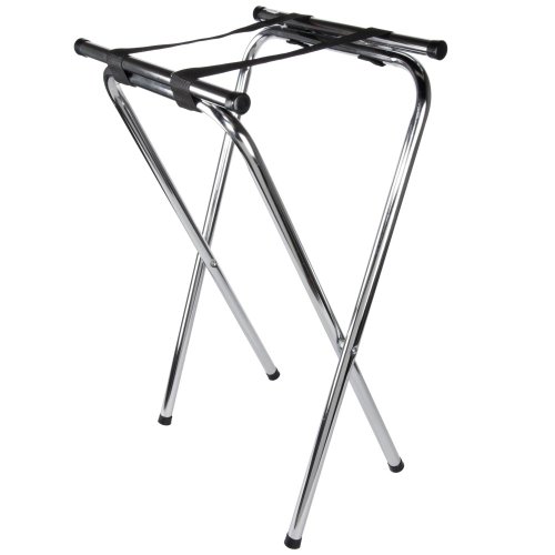 Winco Folding Tray Stand, 31-Inch, Chrome