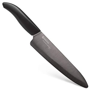 kyocera advanced ceramic revolution series 7-inch professional chef’s knife, black blade
