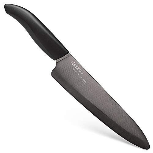 Kyocera Advanced Ceramic Revolution Series 7-inch Professional Chef's Knife, Black Blade