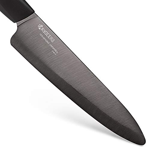 Kyocera Advanced Ceramic Revolution Series 7-inch Professional Chef's Knife, Black Blade