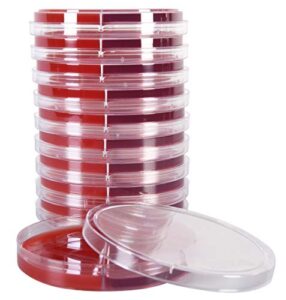 blood agar/macconkey biplate, (blood/mac), 15x100mm 2 section dish, order by the package of 10, by hardy diagnostics