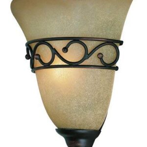 Lite Source LS-16885 Rosina Wall Sconce Lite with Light Amber Glass Shade, Bronze Finish