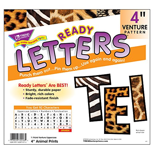 TREND enterprises, Inc. Animal Prints 4" Venture UC Ready Letters