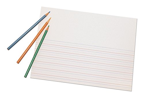 Pacon Handwriting Paper, D'Nealian Grades 1-3 / Zaner-Bloser Grade 2, 1/2" x 1/4" x 1/4" Ruled & 4-1/4" Picture Story Space 12" x 9", Ruled Long, 40 Sheets